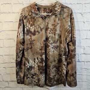 Kryptek Shirt Mens Large Camo Raid 1/4 Zip Pullover Performance Hunting Hiking